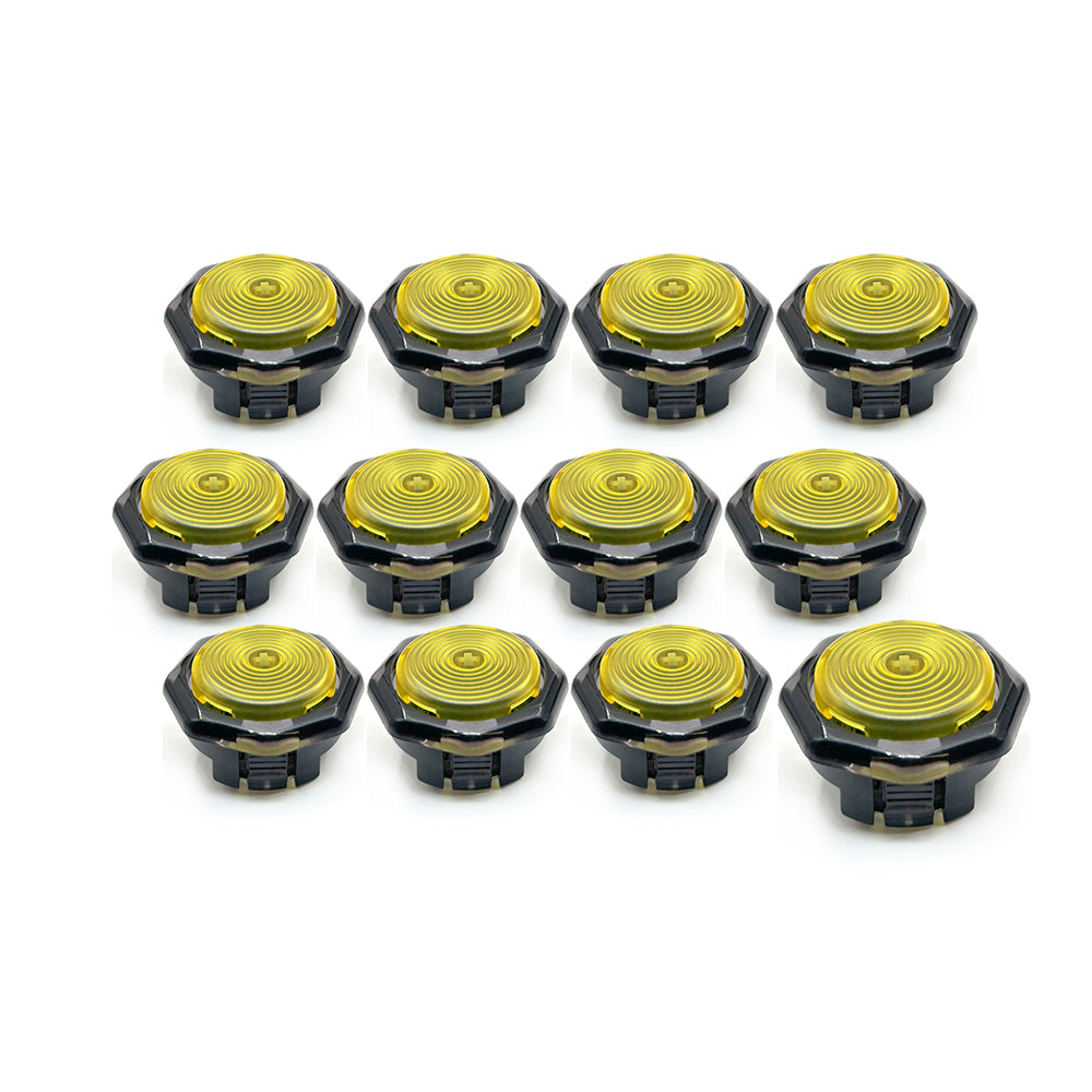 1pcs30mm 11pcs24mm Sinoarcade Low Profile Mechanical Buttons Black with Kailh Full POM Switches Hot-swappable for Arcade Hitbox Snackbox Fightbox