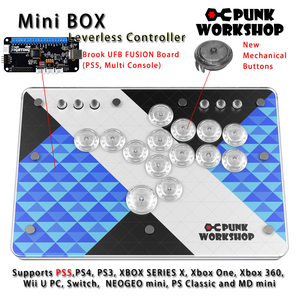 Punk Workshop Fighting Stick Controller Mini HitBox V3 SOCD Mechanical Button Support PC/Android PS5 PS4 Xbox WII Switch