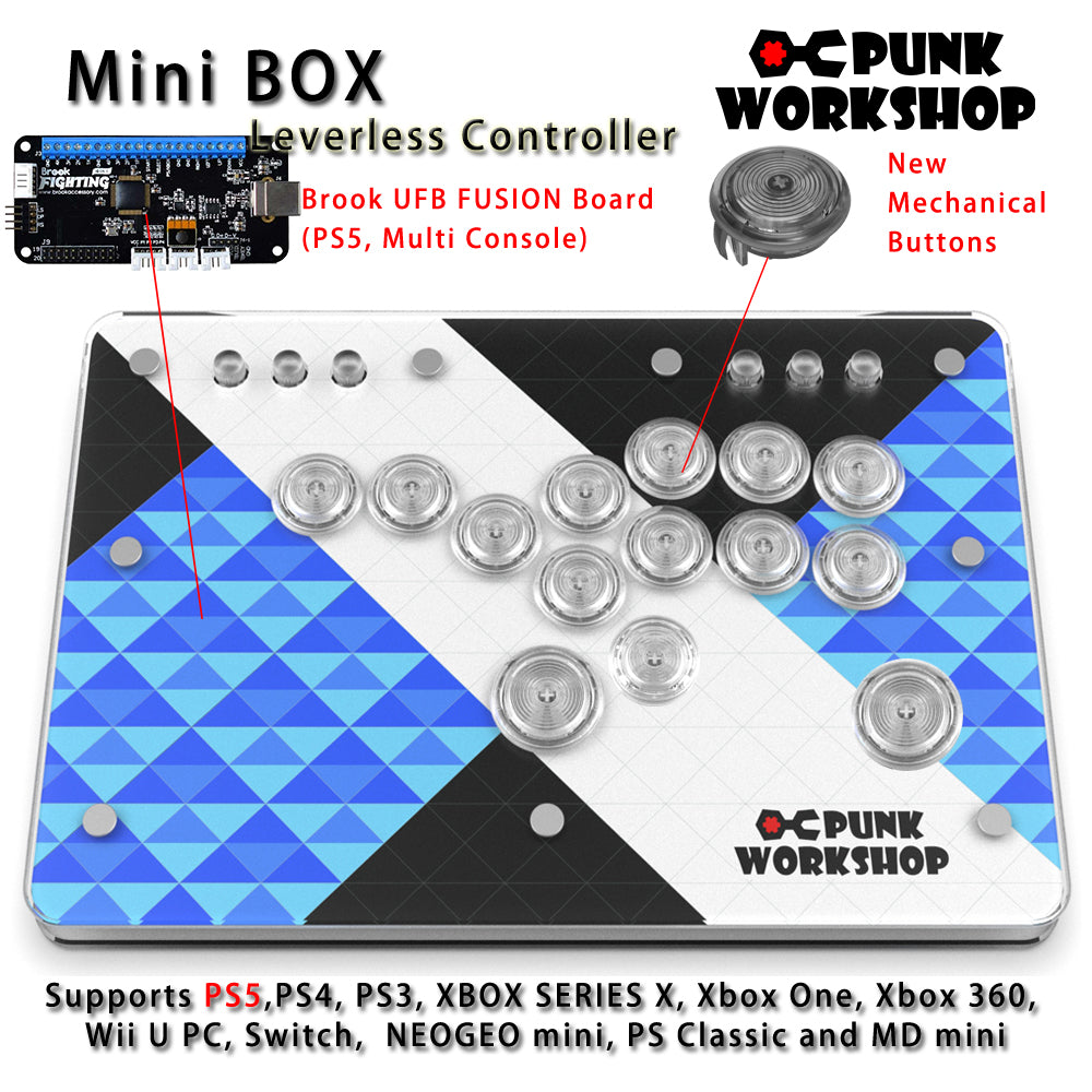 Punk Workshop Fighting Stick Controller Mini HitBox V3 SOCD Mechanical Button Support PC/Android PS5 PS4 Xbox WII Switch