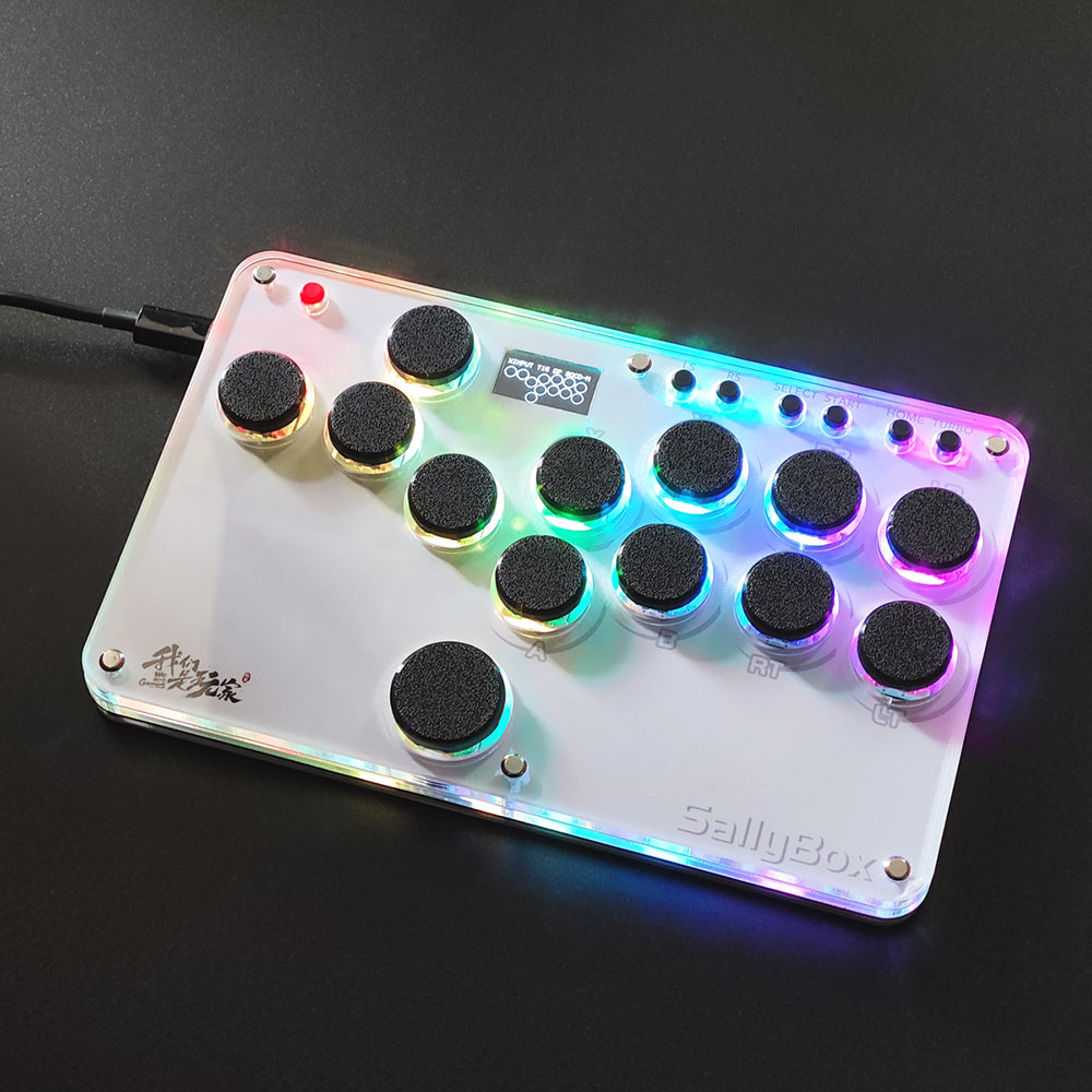 Mini HitBox SallyBox LED Light SOCD Fighting Stick Controller WASD Mixbox Mechanical Switches Support PC Xinput PS3 DInput Turbo