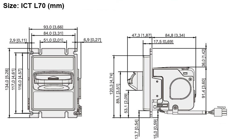ICT L70 Bill Acceptor Banknote Validation Vending Machine Cash Handling suit for Different Currencies available