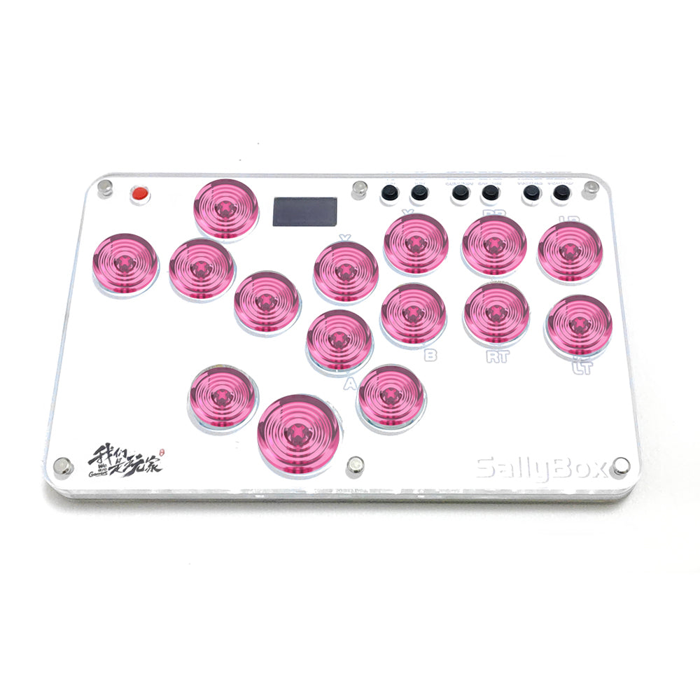 Mini HitBox SallyBox Plus with Gamerfinger Caps LED Light Fighting Controller WASD Mixbox Mechanical Switches Support PC Xinput