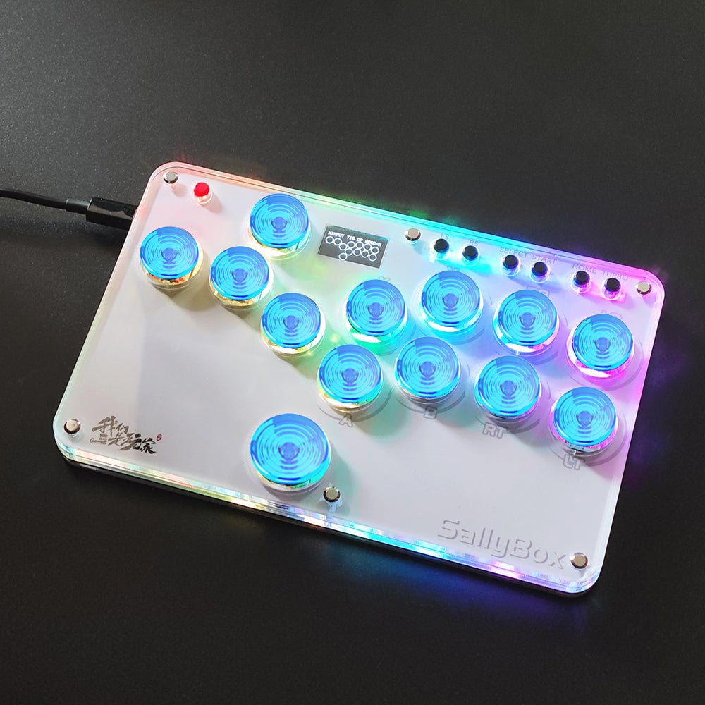 Mini HitBox SallyBox LED Light SOCD Fighting Stick Controller WASD Mixbox Mechanical Switches Support PC Xinput PS3 DInput Turbo