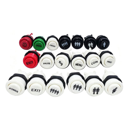 American HAPP Style Arcade Push Button Credit Coin Exit Power Pause Menu Select 1P2P3P4P Player Start Push Buttons MAME Games