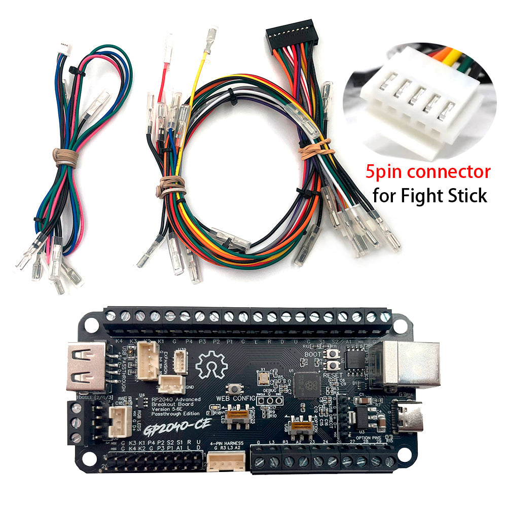 GP2040-CE Open Source RP2040 Advanced Breakout Board USB Passthrough Edition for Arcade Hitbox Mixbox Slimbox DIY Fighting StickFor PC PS4PS5