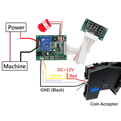 JY-17B 3-digits timer board coin operated Timer Control Board power Supply for coin acceptor selector device washing machines