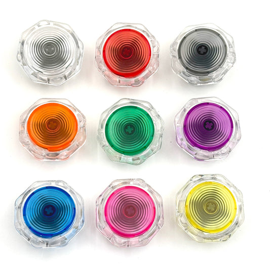 8pcs/lot Sinoarcade Low Profile Mechanical Buttons Crystal with Kailh Full POM Switches Hot-swappable for Arcade Hitbox Snackbox Fightbox