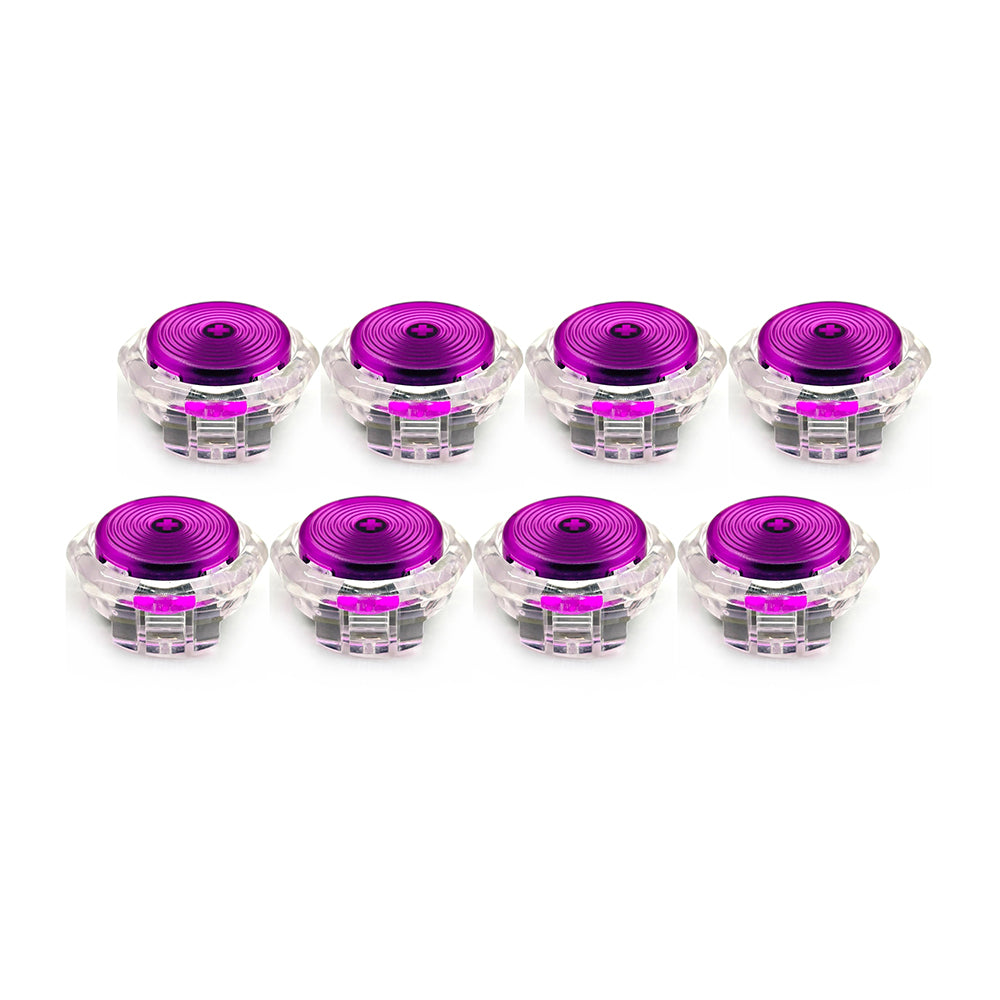 8pcs/lot Sinoarcade Low Profile Mechanical Buttons Crystal with Kailh Full POM Switches Hot-swappable for Arcade Hitbox Snackbox Fightbox