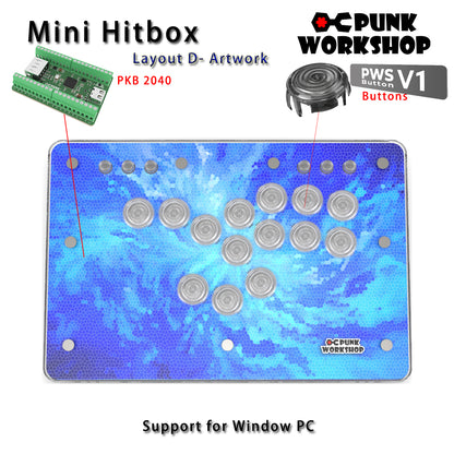 Punk Workshop Mini BOX Leverless Controller Mini HitBox SOCD Fighting Stick Controller Mechanical Button Support PC PS5
