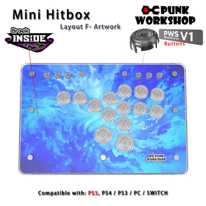 Punk Workshop Mini BOX Leverless Controller Mini HitBox SOCD Fighting Stick Controller Mechanical Button Support PC PS5