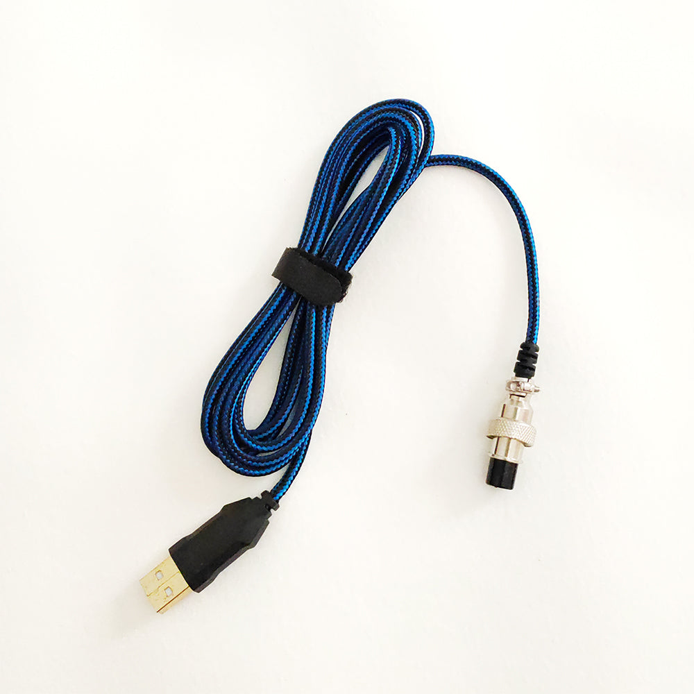 Replacement Blue Braided USB Cable PS/4for MadCatz TE2 / TE2+ Arcade Sticks 6ft long with Durable Aviator Connector
