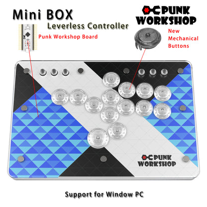 Punk Workshop Mini BOX Leverless Controller Mini HitBox SOCD Fighting Stick Controller Mechanical Button Support PC PS5