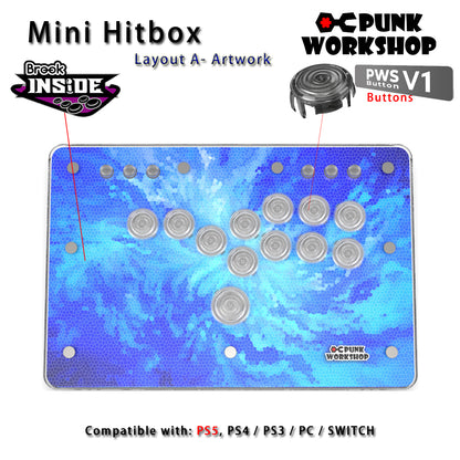 Punk Workshop Mini BOX Leverless Controller Mini HitBox SOCD Fighting Stick Controller Mechanical Button Support PC PS5
