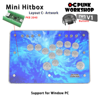 Punk Workshop Mini BOX Leverless Controller Mini HitBox SOCD Fighting Stick Controller Mechanical Button Support PC PS5