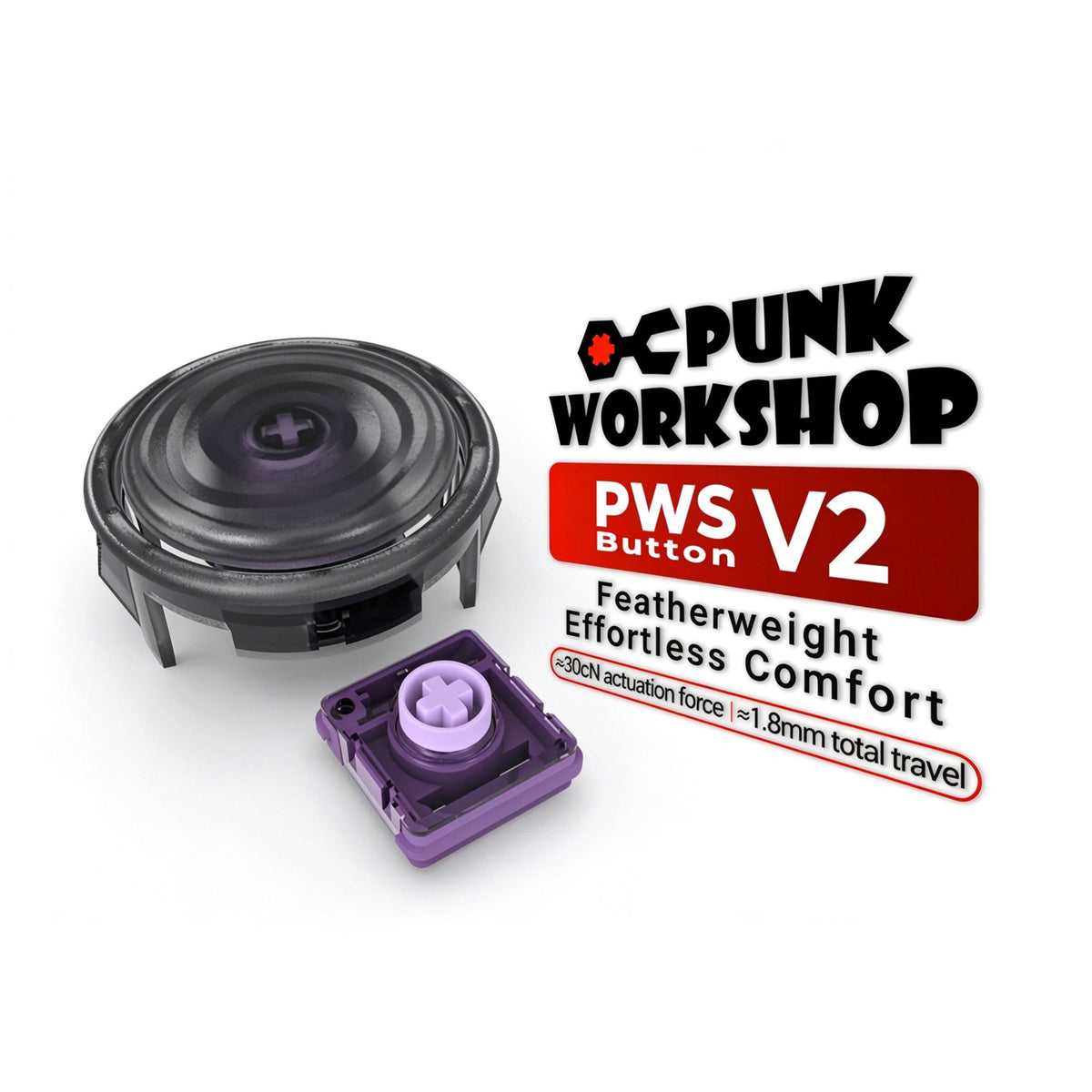 Punk Workshop PWS V2 Gaming Buttons Kit for Arcade Fighting Box Hitbox for Street Fighter Games