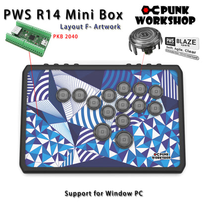 Punk Workshop Newest Mini Box PWS R14 Leverless Controller Support for PC/P S5 With PWS Blaze Spark Buttons Handle Fight Console
