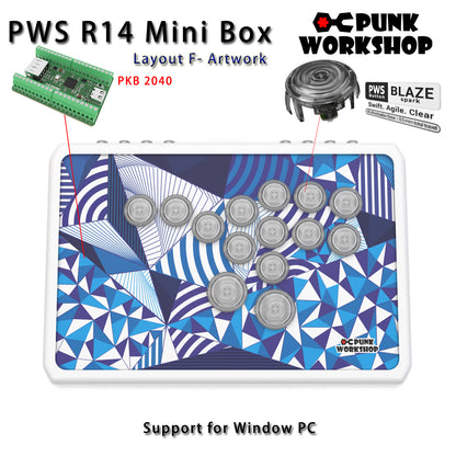 Punk Workshop Newest Mini Box PWS R14 Leverless Controller Support for PC/P S5 With PWS Blaze Spark Buttons Handle Fight Console