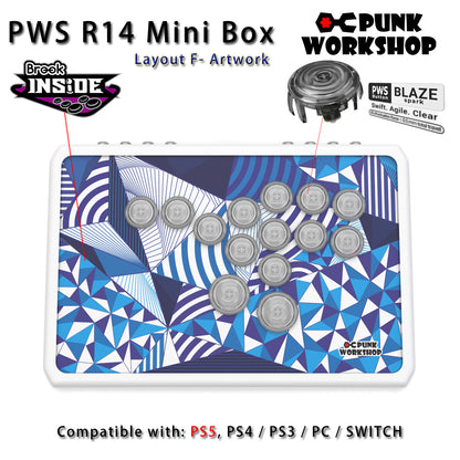 Punk Workshop Newest Mini Box PWS R14 Leverless Controller Support for PC/P S5 With PWS Blaze Spark Buttons Handle Fight Console