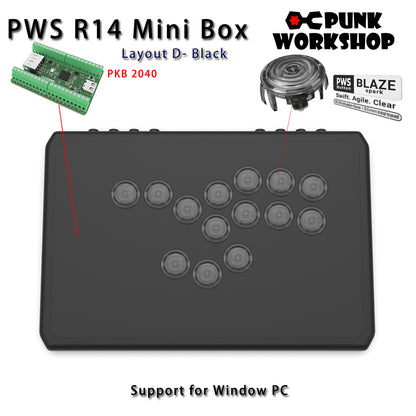 Punk Workshop Newest Mini Box PWS R14 Leverless Controller Support for PC/P S5 With PWS Blaze Spark Buttons Handle Fight Console