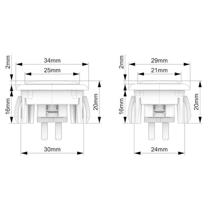 11pcs 24mm 1pcs 30mm Punk Workshop Mechanical Buttons PushButton with PWS switches V1 V2 for Hitbox Fight Stick Arcade Cabinets