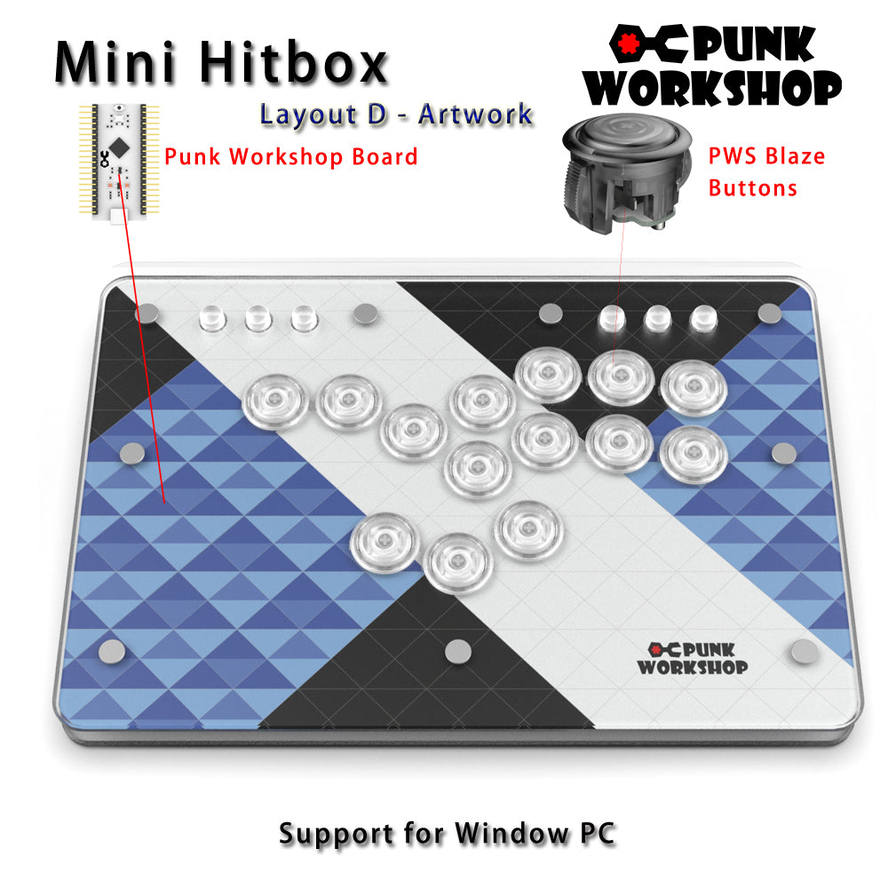 Punk Workshop Fighting Stick Controller Mini HitBox V3 SOCD Mechanical Button Support PC/Android PS5 PS4 Xbox WII Switch