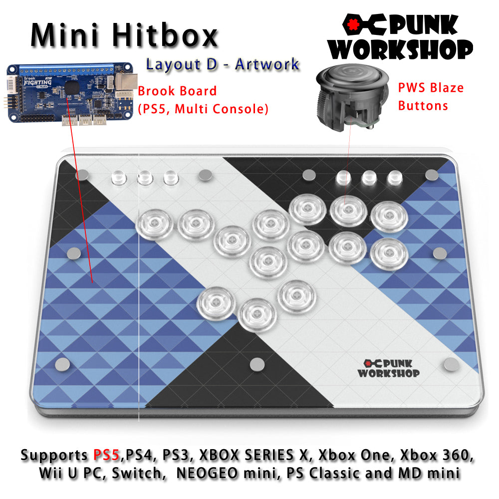 Punk Workshop Fighting Stick Controller Mini HitBox V3 SOCD Mechanical Button Support PC/Android PS5 PS4 Xbox WII Switch
