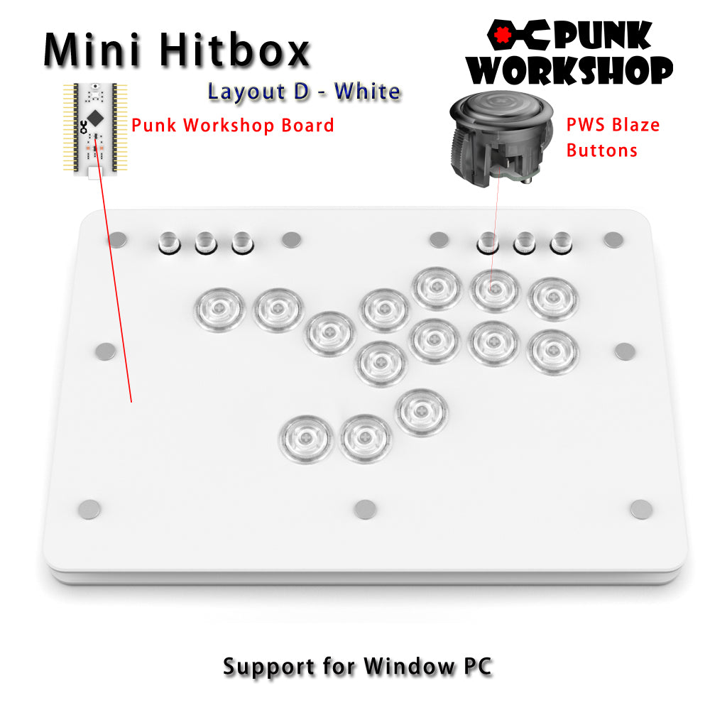 Punk Workshop Fighting Stick Controller Mini HitBox V3 SOCD Mechanical Button Support PC/Android PS5 PS4 Xbox WII Switch