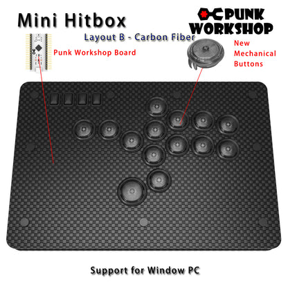 Punk Workshop Fighting Stick Controller Mini HitBox V3 SOCD Mechanical Button Support PC/Android PS5 PS4 Xbox WII Switch