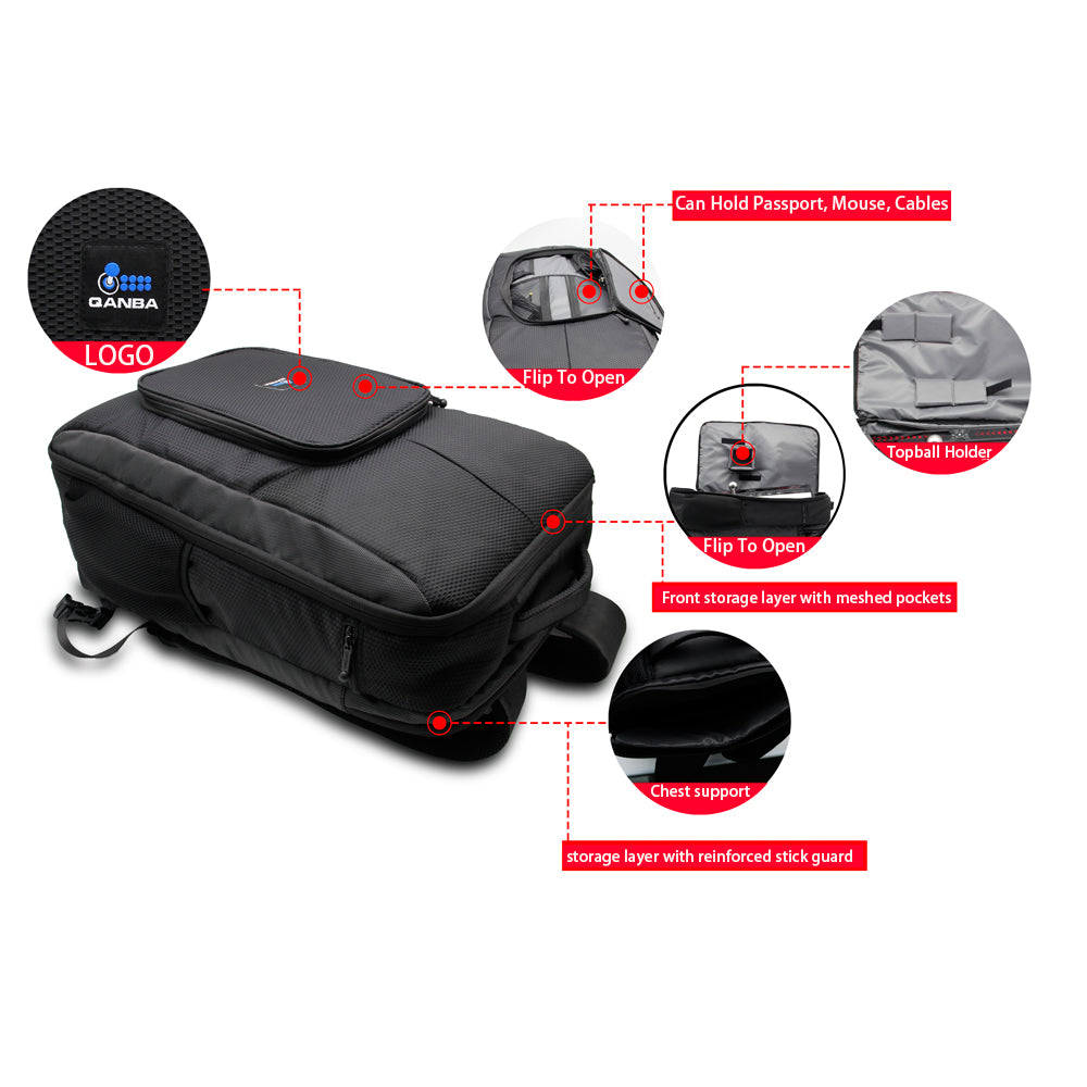 Original Qanba Aegis Bag Arcade Joystick Backpack Hitbox Mixbox Bag Travel Backpack for Traveling Arcade Stick Users