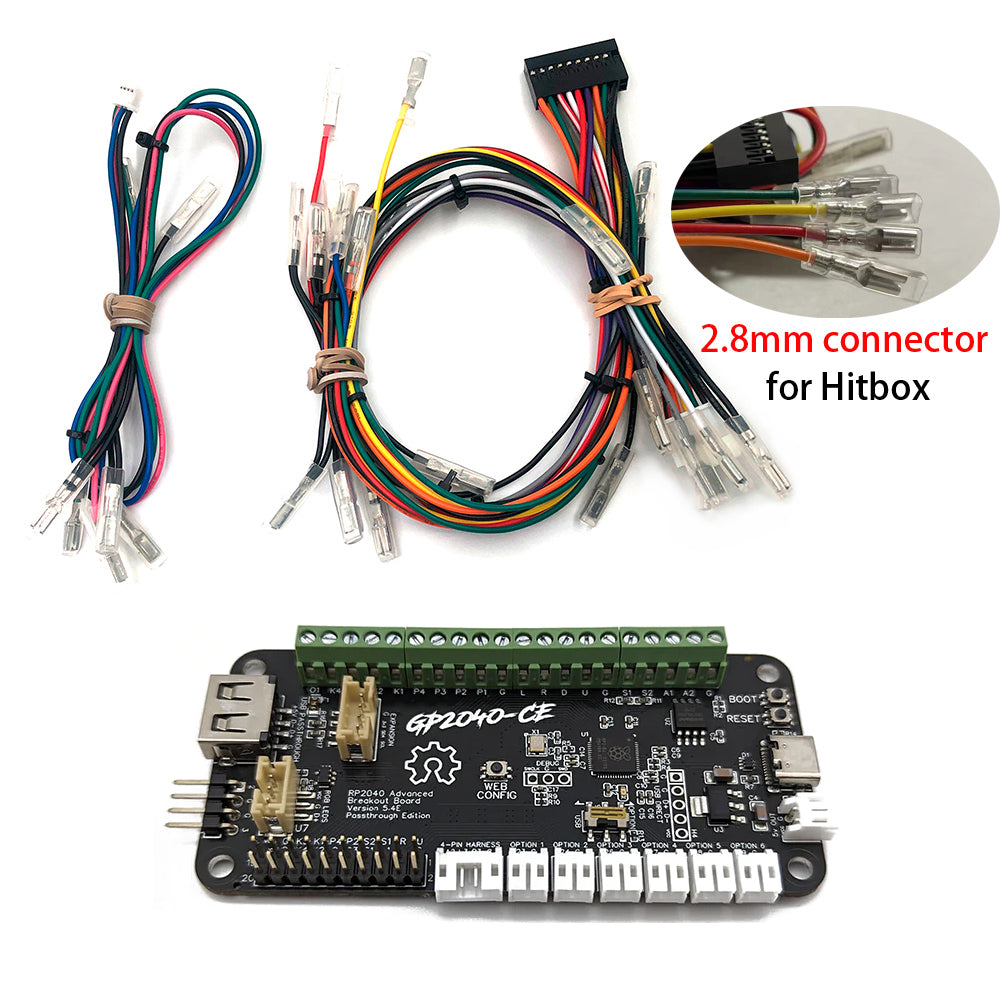 GP2040-CE Open Source RP2040 Advanced Breakout Board USB Passthrough Edition for Arcade Hitbox Mixbox Slimbox DIY Fighting StickFor PC PS4PS5