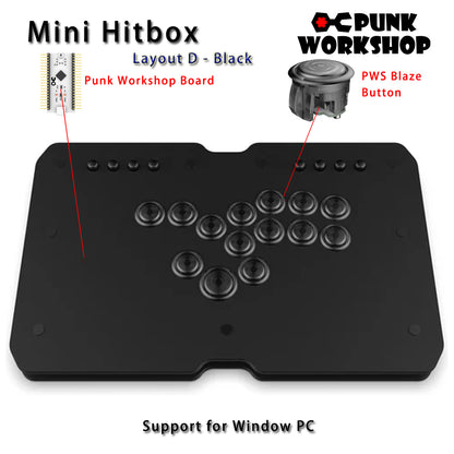 Punk Workshop Fighting Stick Controller Mini HitBox V3 SOCD Mechanical Button Support PC/Android PS5 PS4 Xbox WII Switch