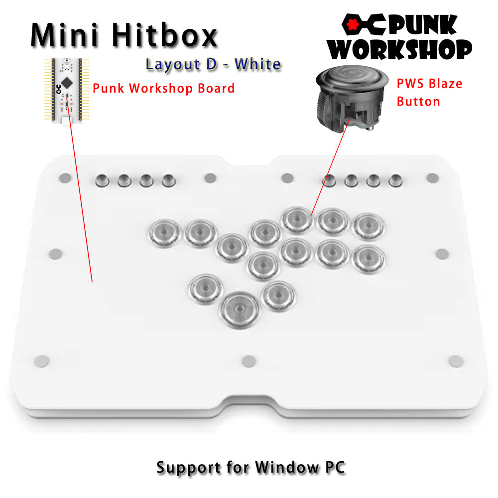 Punk Workshop Fighting Stick Controller Mini HitBox V3 SOCD Mechanical Button Support PC/Android PS5 PS4 Xbox WII Switch