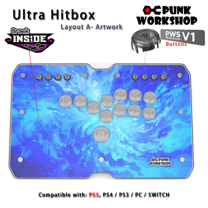 Punk Workshop ULTRA BOX Leverless Controller HitBox SOCD Supported Fighting Stick for PC with Mechanical Swiches Buttons