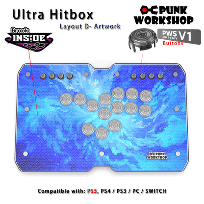 Punk Workshop ULTRA BOX Leverless Controller HitBox SOCD Supported Fighting Stick for PC with Mechanical Swiches Buttons