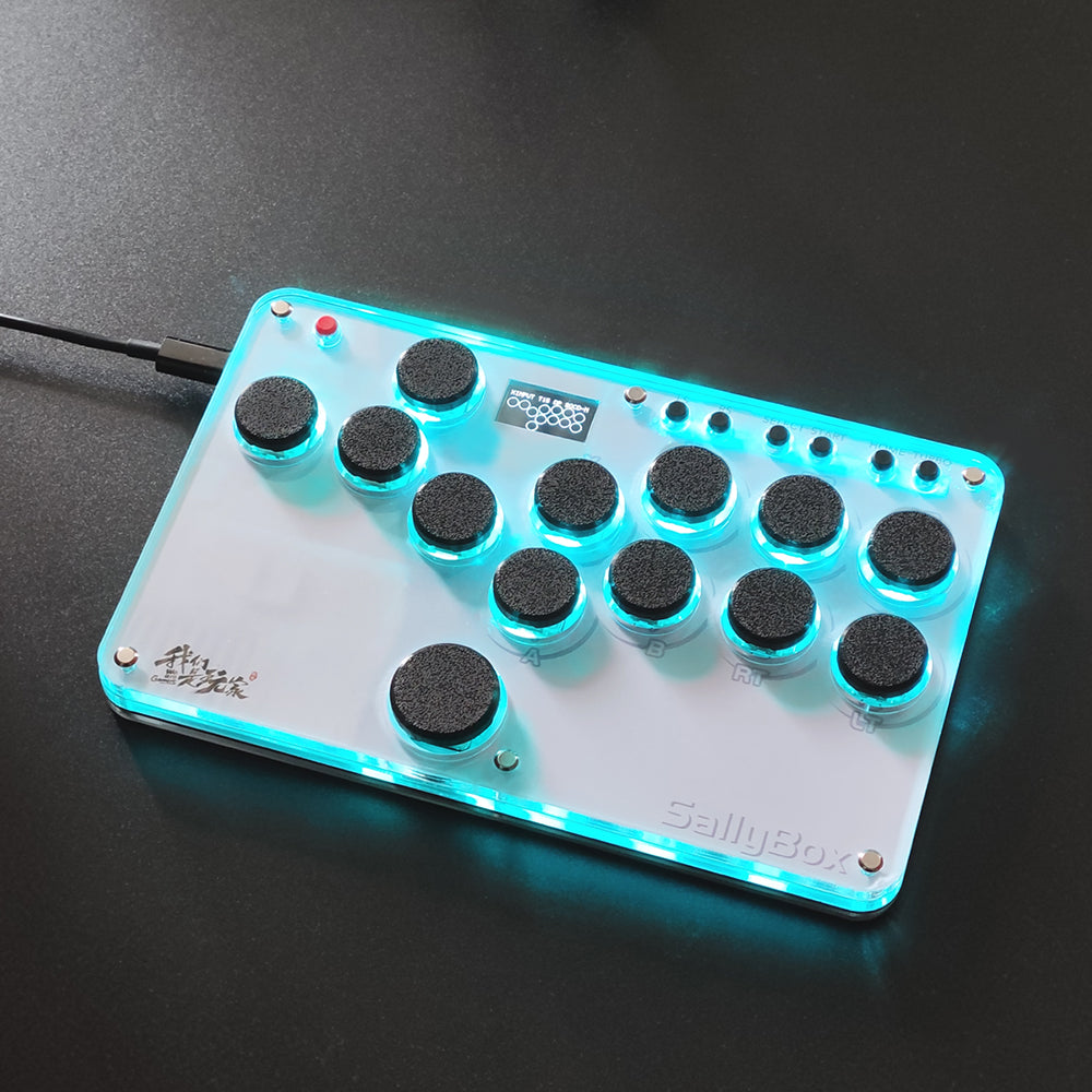 Mini HitBox SallyBox LED Light SOCD Fighting Stick Controller WASD Mixbox Mechanical Switches Support PC Xinput PS3 DInput Turbo