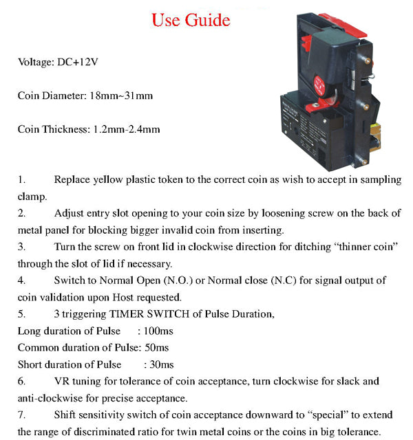 CH-268T Top Entry Single Coin Coin Selector coin Acceptor for Vending Arcade Machine MAME JAMMA Cabinet