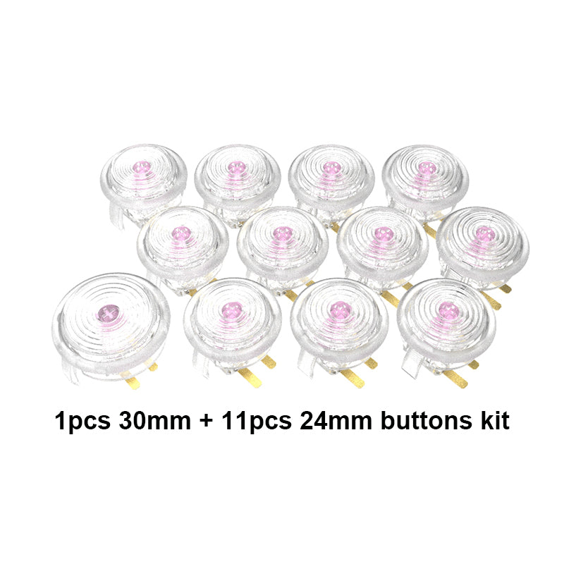1pcs 30mm 11pcs 24mm Clear Mechanical Buttons Kit Replace for Hitbox Arcade DIY Builds Cabinet MAME Machines