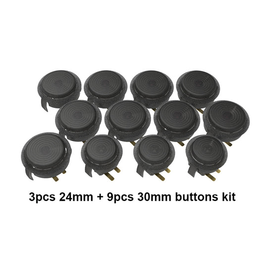 3pcs 24mm 9pcs30mm Mechanical Buttons Kit Replace for Hitbox Arcade DIY Builds Cabinet MAME Machines