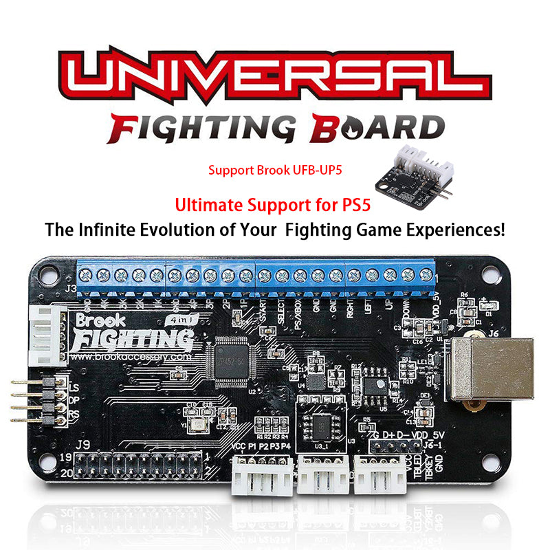 Brook Universal Fighting Board Fight Board UP5 Upgrade Kit Compatible with PS5/Xbox Series X/S/Switch/PS4/PS3/Xbox One/Xbox 360/Wii U/NEOGEO Minni