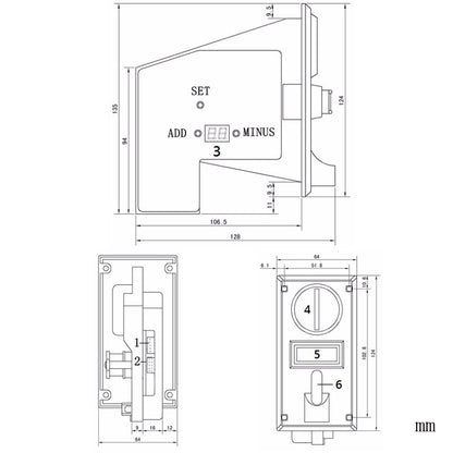 JY-910 Multi PC Coin Acceptor RS232 pulse output Coin Selector to com interface for Vending Machine easily programmed by PC