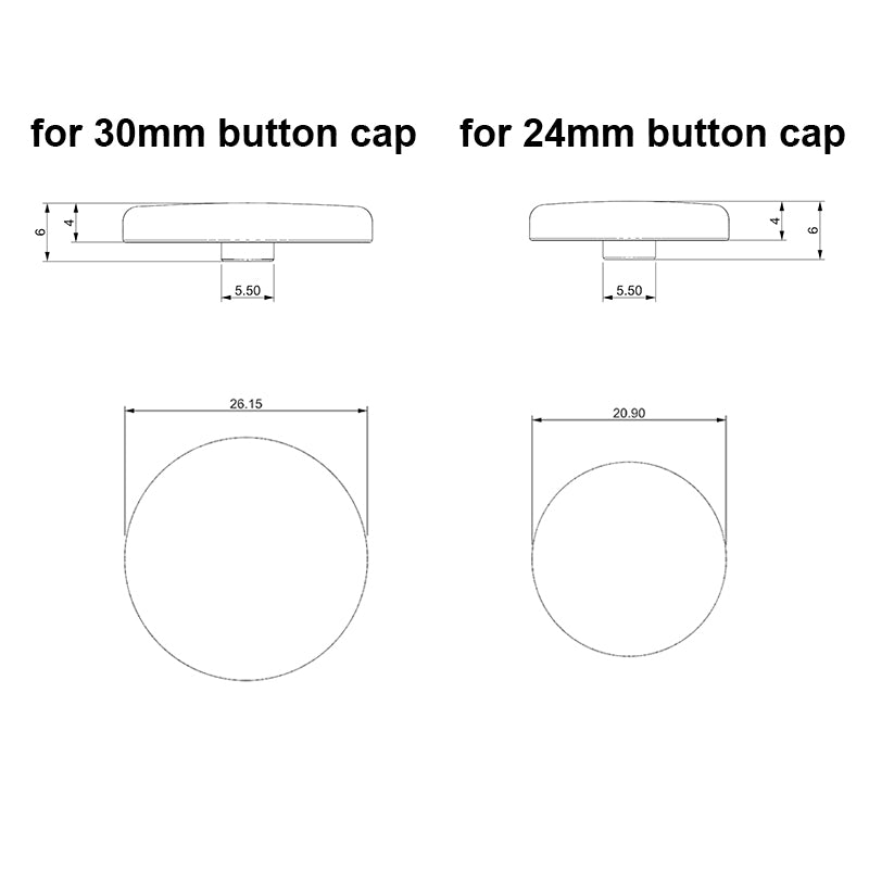 Arcade Replacement 24mm 30mm Colorful Button Caps for Mechanical PushButtons Cherry Switches Caps Kailh TTC Razer Switches Cap