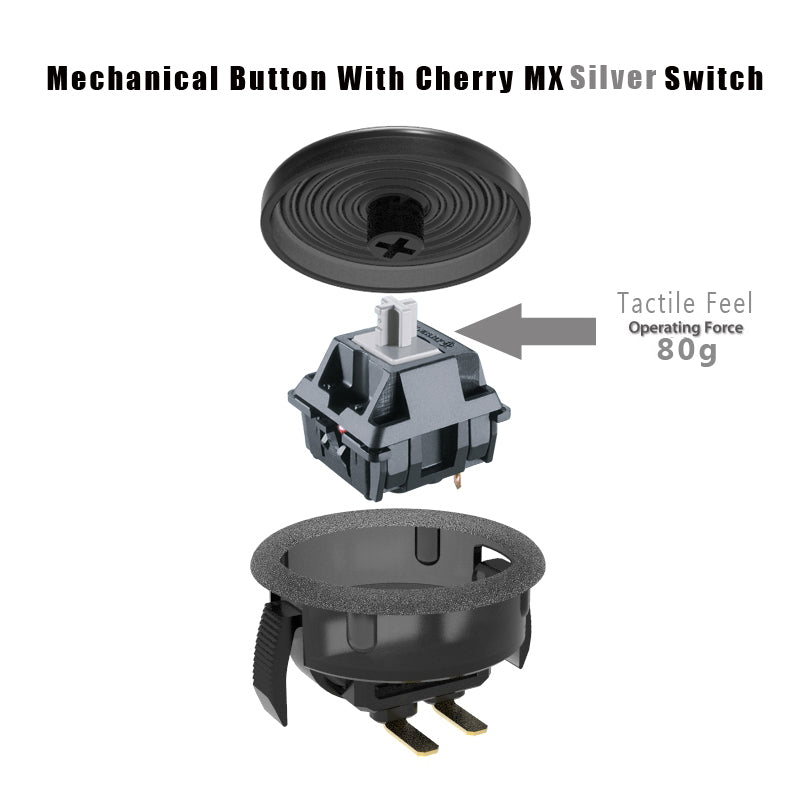 Arcade Black 24mm Mechanical Button Punk Workshop MechanicalPushButton Customs Kailh Box Silent Switches Cherry MX Switches Built