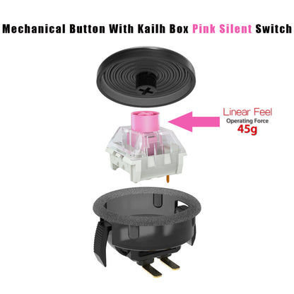 Arcade Black 30mm Mechanical Button Punk Workshop MechanicalPushButton Customs Kailh Box Silent Switches Cherry MX Switches Built