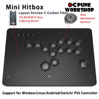 Punk Workshop Fighting Stick Controller Mini HitBox V3 SOCD Mechanical ...