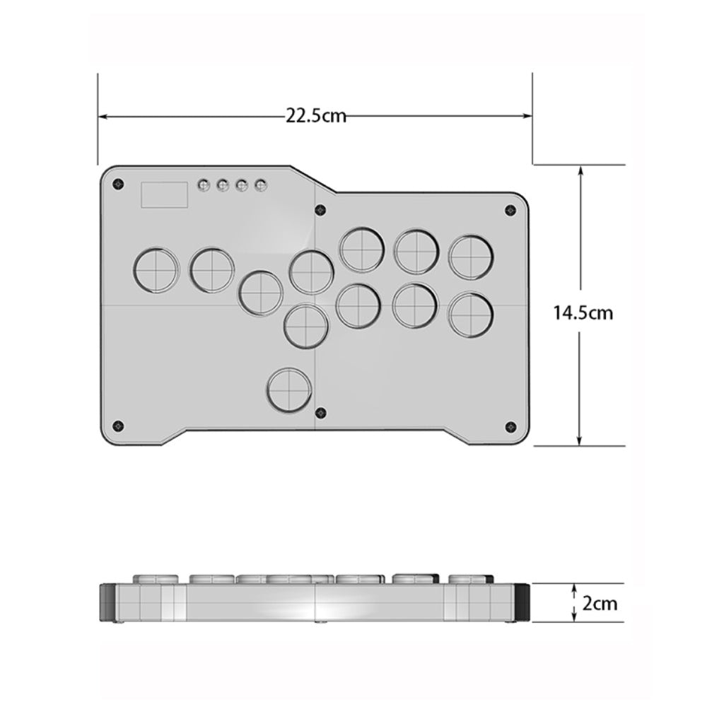 Rtu Mini Hitbox with Gamerfinger Caps Cherry MX Silver Switches Glorious Panda Switches Support PC Xinput DInput Turbo Function