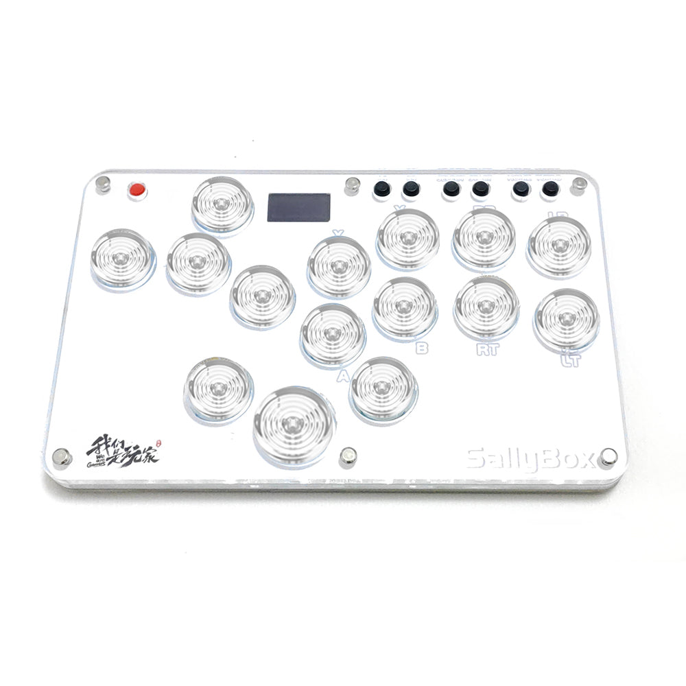 Mini HitBox SallyBox Plus with Gamerfinger Caps LED Light Fighting Controller WASD Mixbox Mechanical Switches Support PC Xinput