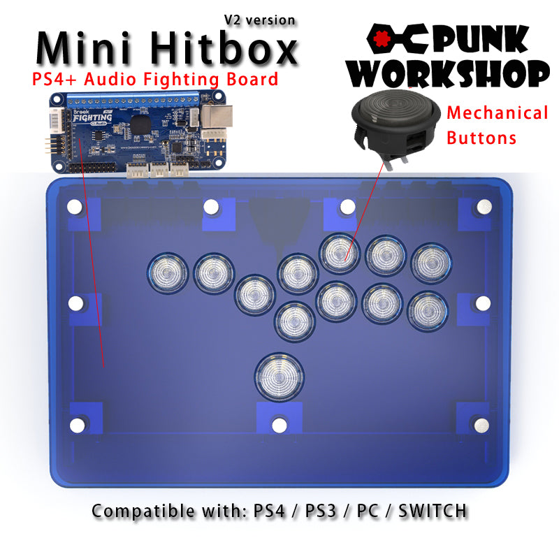 Preorder PunkWorkshop Fighting Stick Controller Mini HitBox Tokido Hitbox SOCD Mechanical Buttons Support PC/Android PS5 PS4 Xbox WII Switch