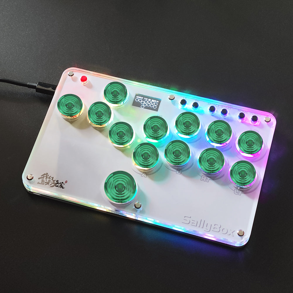 Mini HitBox SallyBox LED Light SOCD Fighting Stick Controller WASD Mixbox Mechanical Switches Support PC Xinput PS3 DInput Turbo